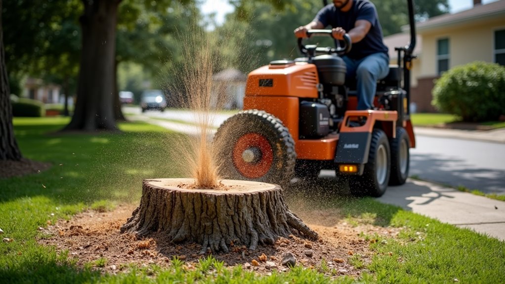 stump grinding enhances landscape safety
