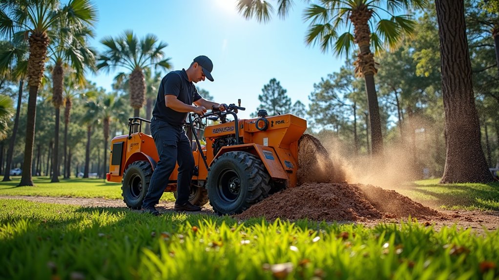 stump grinding enhances landscape safety