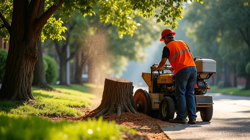 stump grinding enhances landscape safety