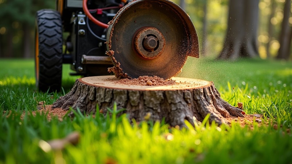 stump grinding enhances landscape safety
